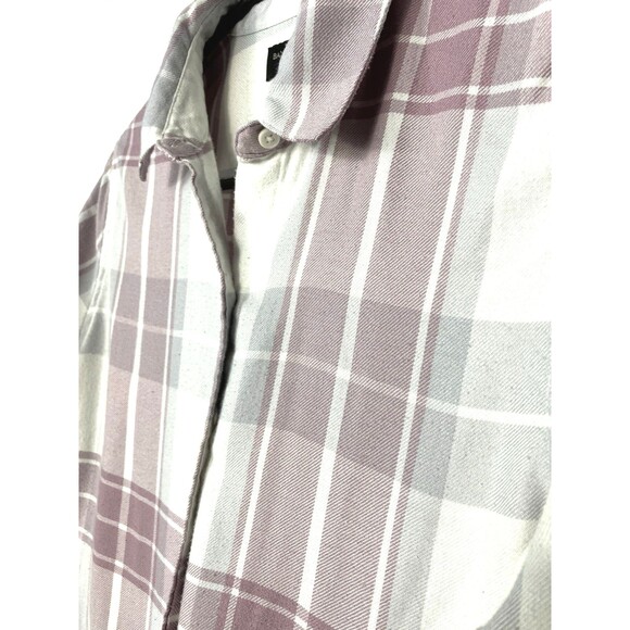 Banana Republic Boyfriend Fit Flannel Shirt Lilac/white Size Small - Picture 5 of 6
